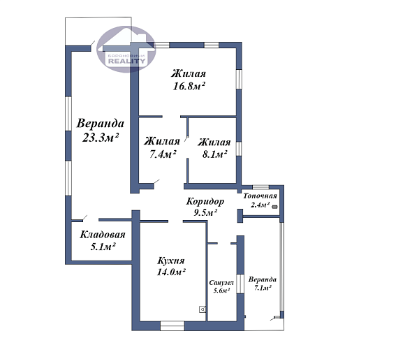 Дом с участком, 99 кв.м.