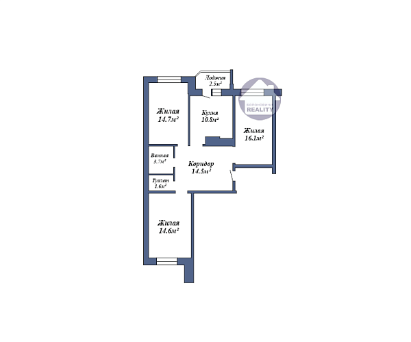 3-к квартира, 78 кв.м.